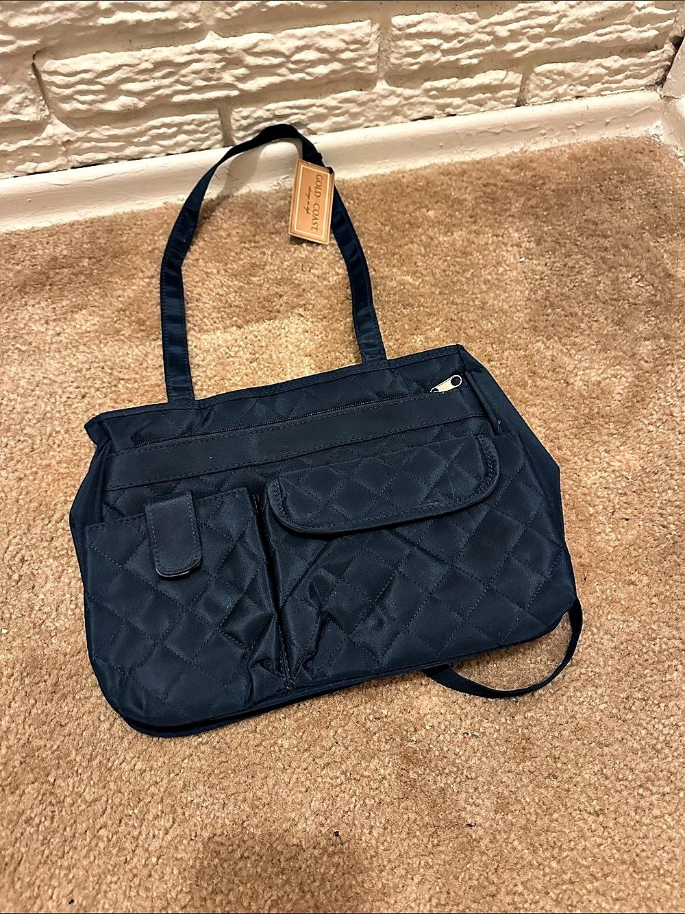 Lug Quilted Tote in Blue
